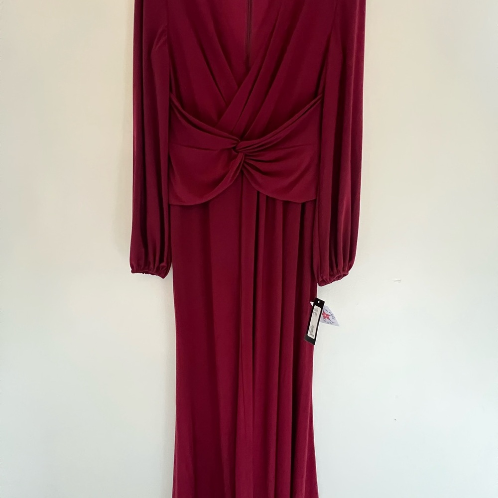 Adam Deep Red Long Sleeve Dress